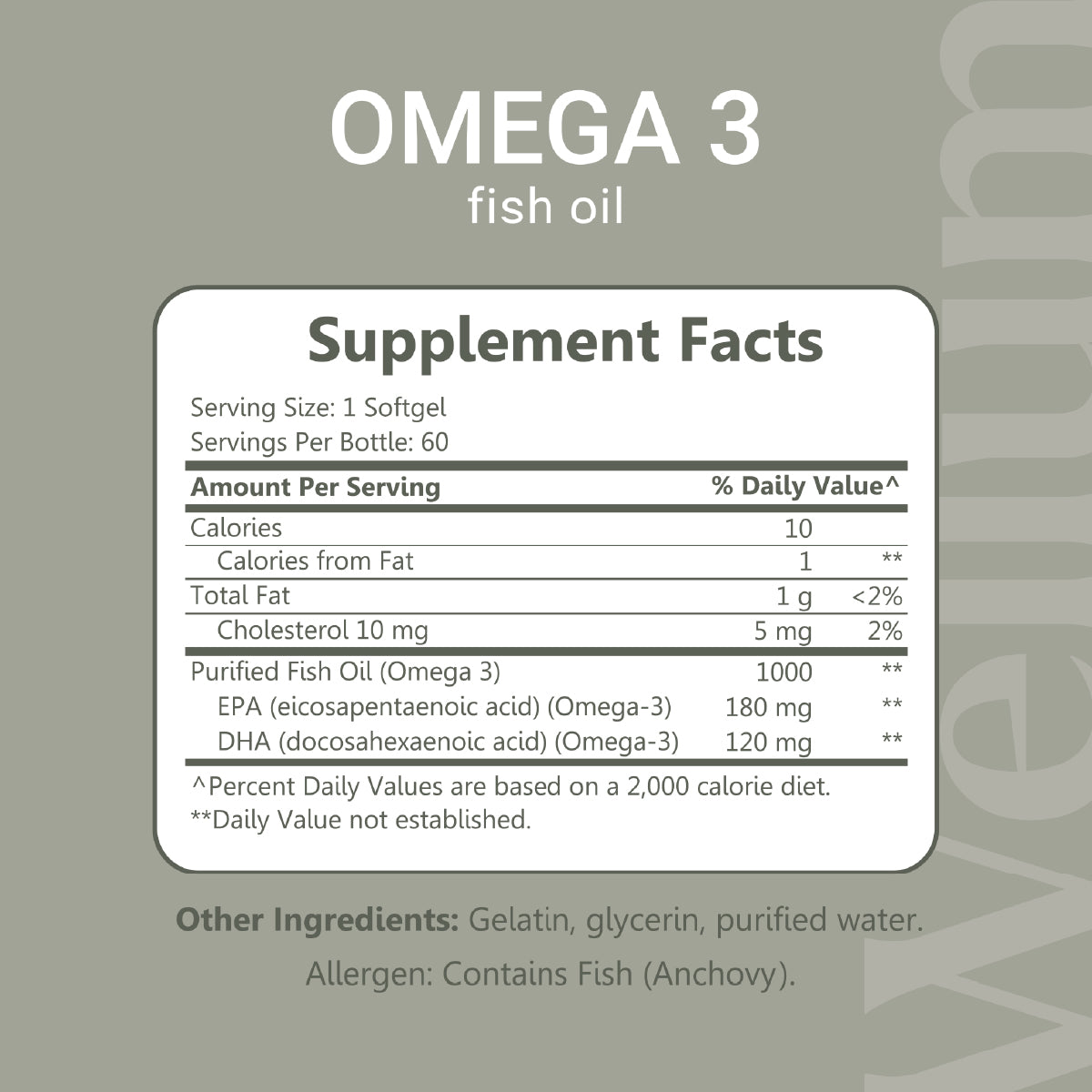 omega 3 fish oil supplement facts