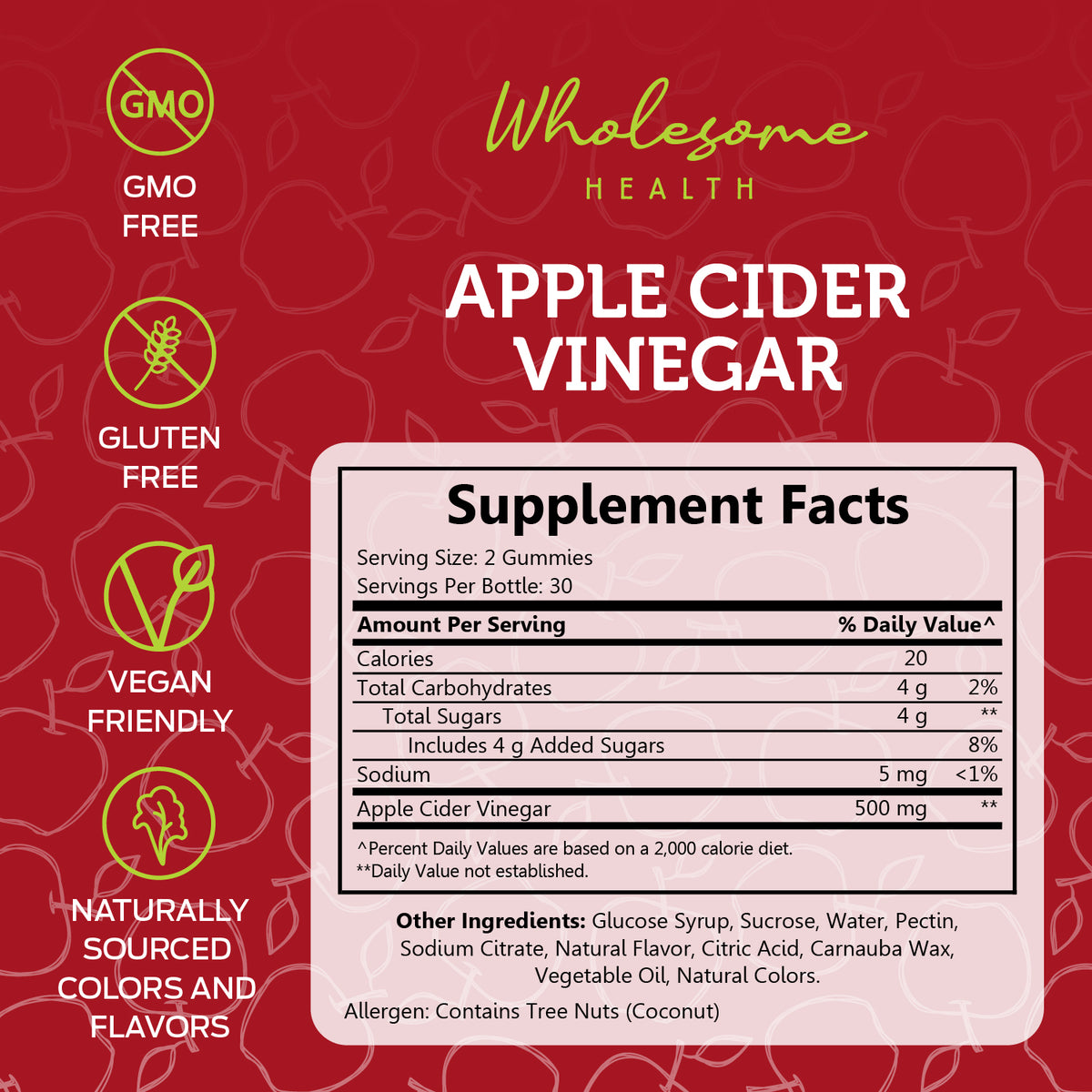 Apple Cider Vinegar 6 60ct Gummies