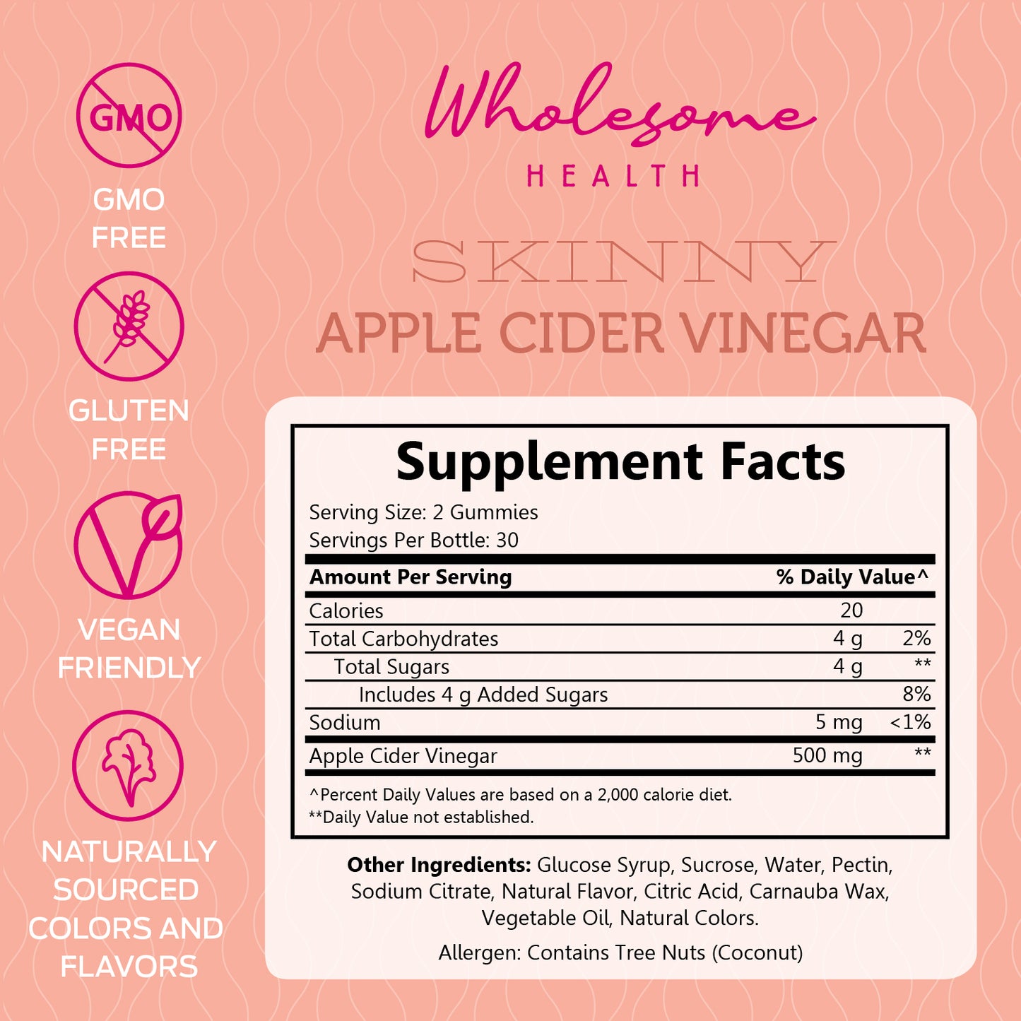 Skinny Apple Cider Vinegar 60ct Gummies