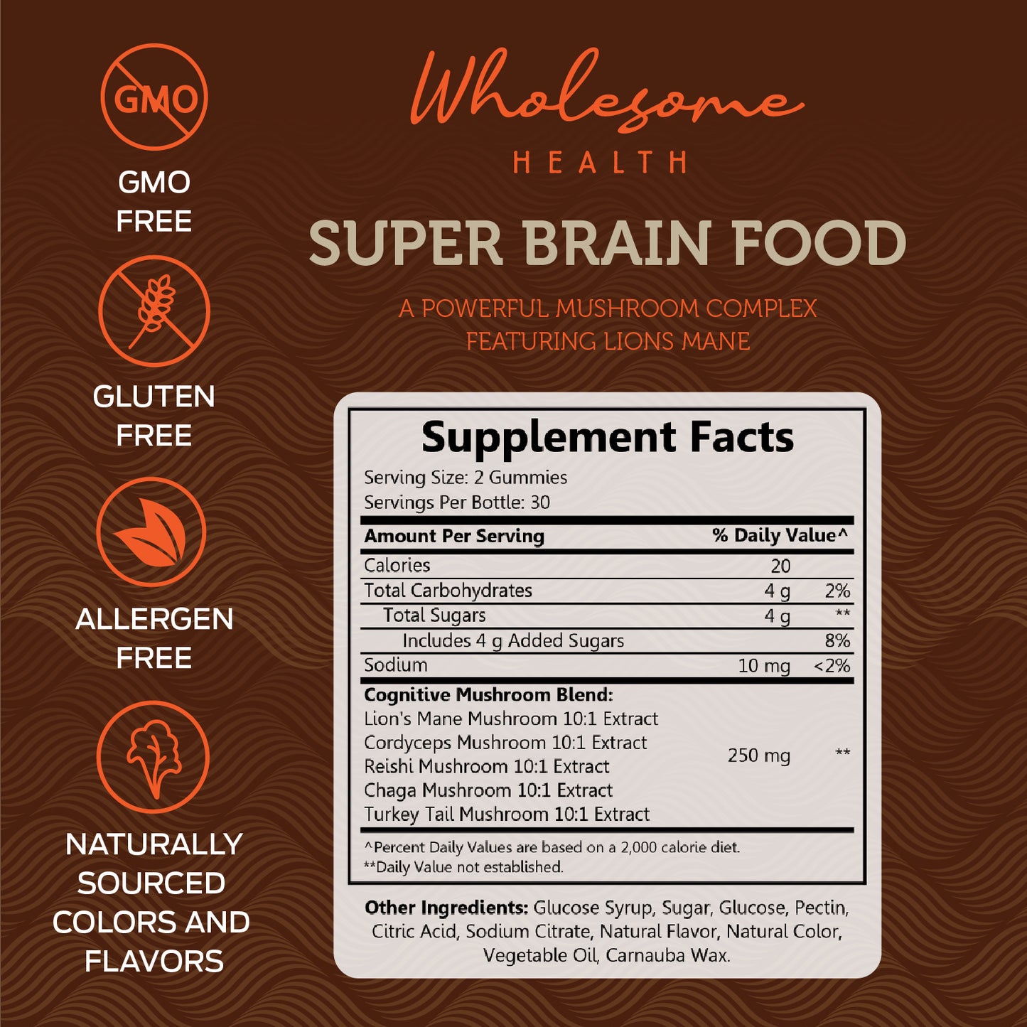 Super Brain Food Mushroom 60ct Gummies