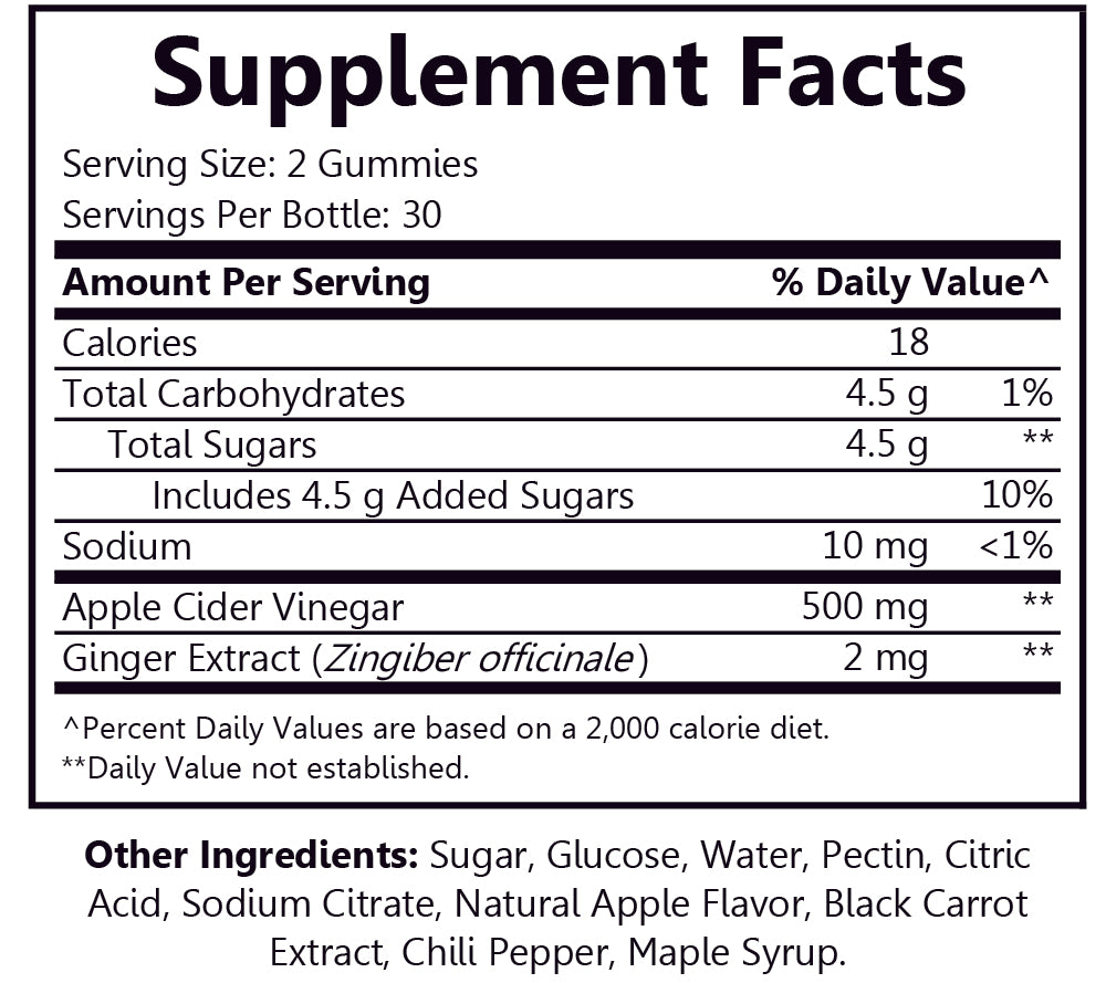 Skinny Apple Cider Vinegar 60ct Gummies