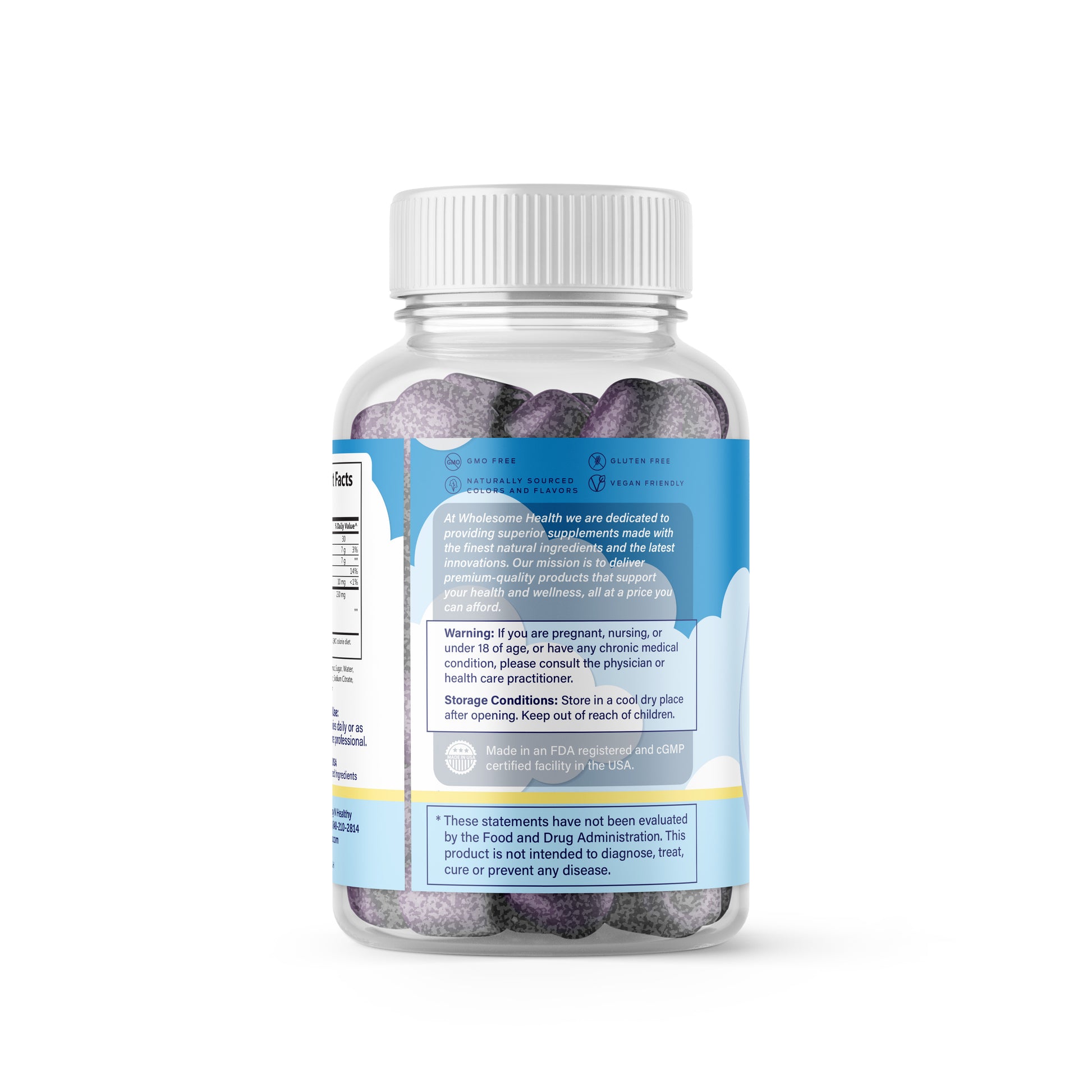 wholesome health chill and relax ashwagandha side label