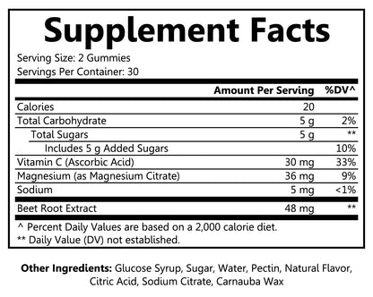 Magnesium + Beetroot 60ct Gummies