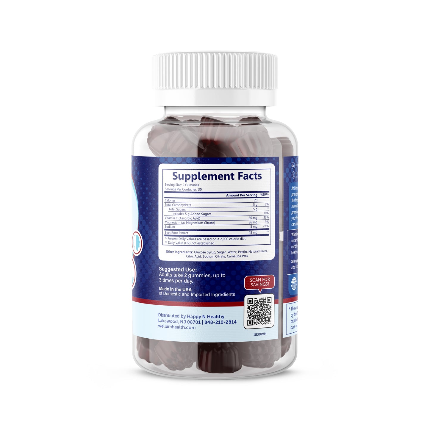 Magnesium + Beetroot 60ct Gummies