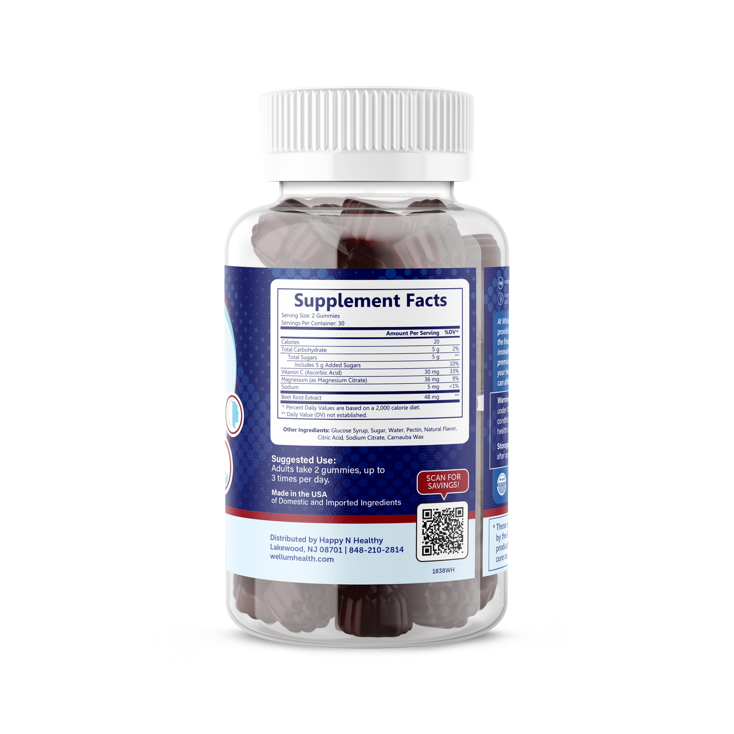 Magnesium + Beetroot 60ct Gummies