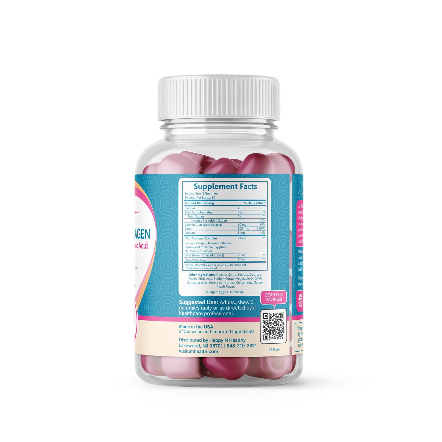 Multi Collagen - Biotin + Hyaluronic Acid 60ct Gummies