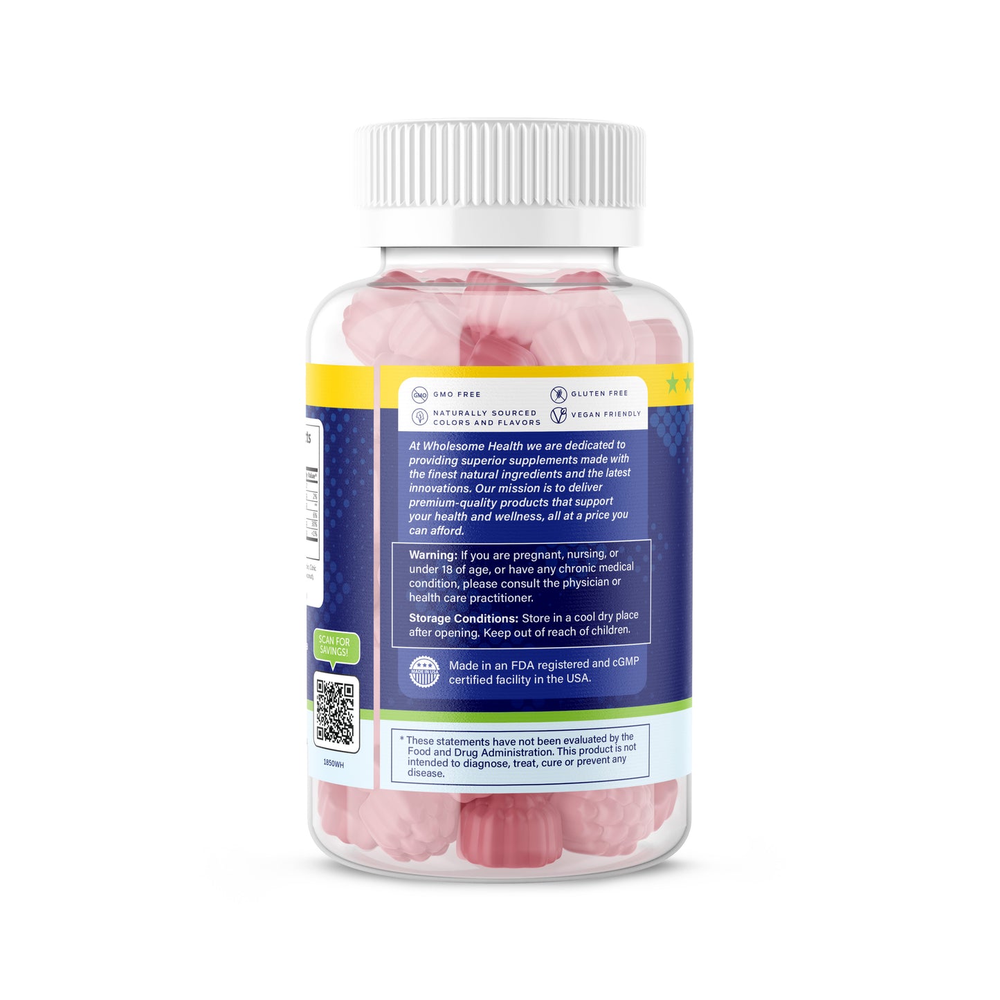 wholesome health magnesium side label
