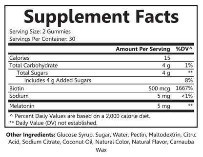 Sleeping Beauty - Melatonin + Biotin 60ct Gummies