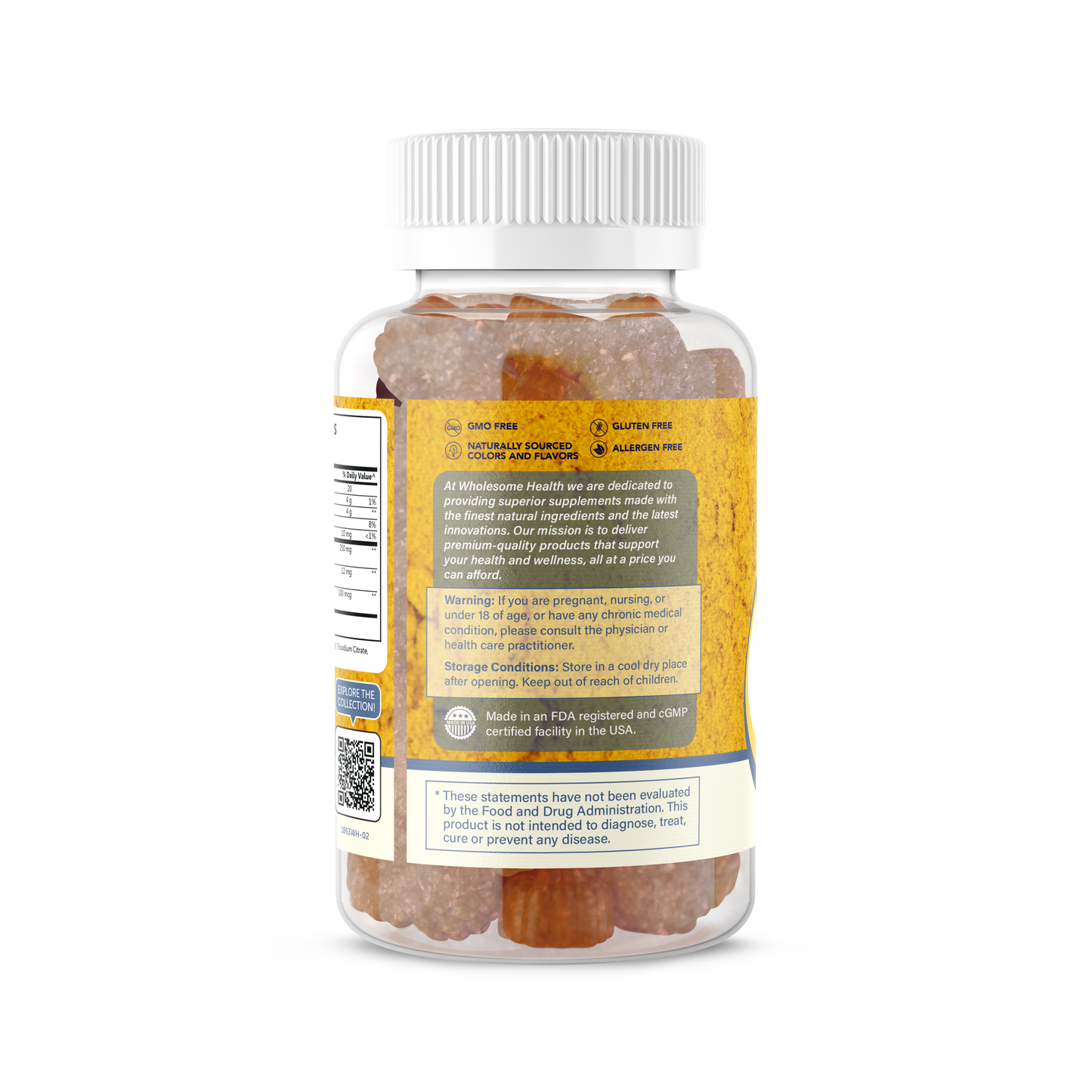 wholesome health turmeric ginger side bottle