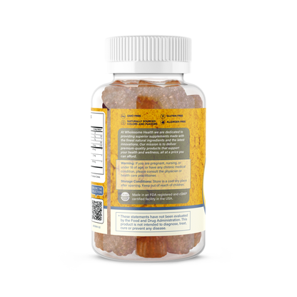 wholesome health turmeric ginger side bottle