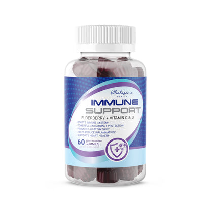 Immune Support - Elderberry + Vitamin C & D 60ct Gummies