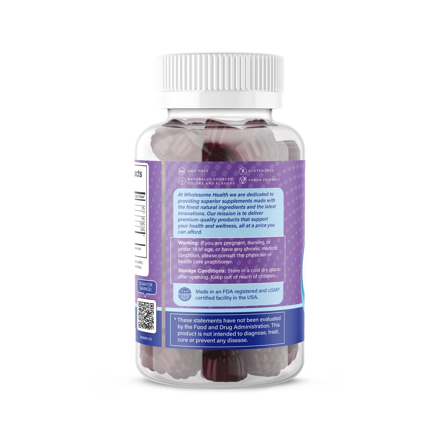 Immune Support - Elderberry + Vitamin C + Zinc 60ct Gummies