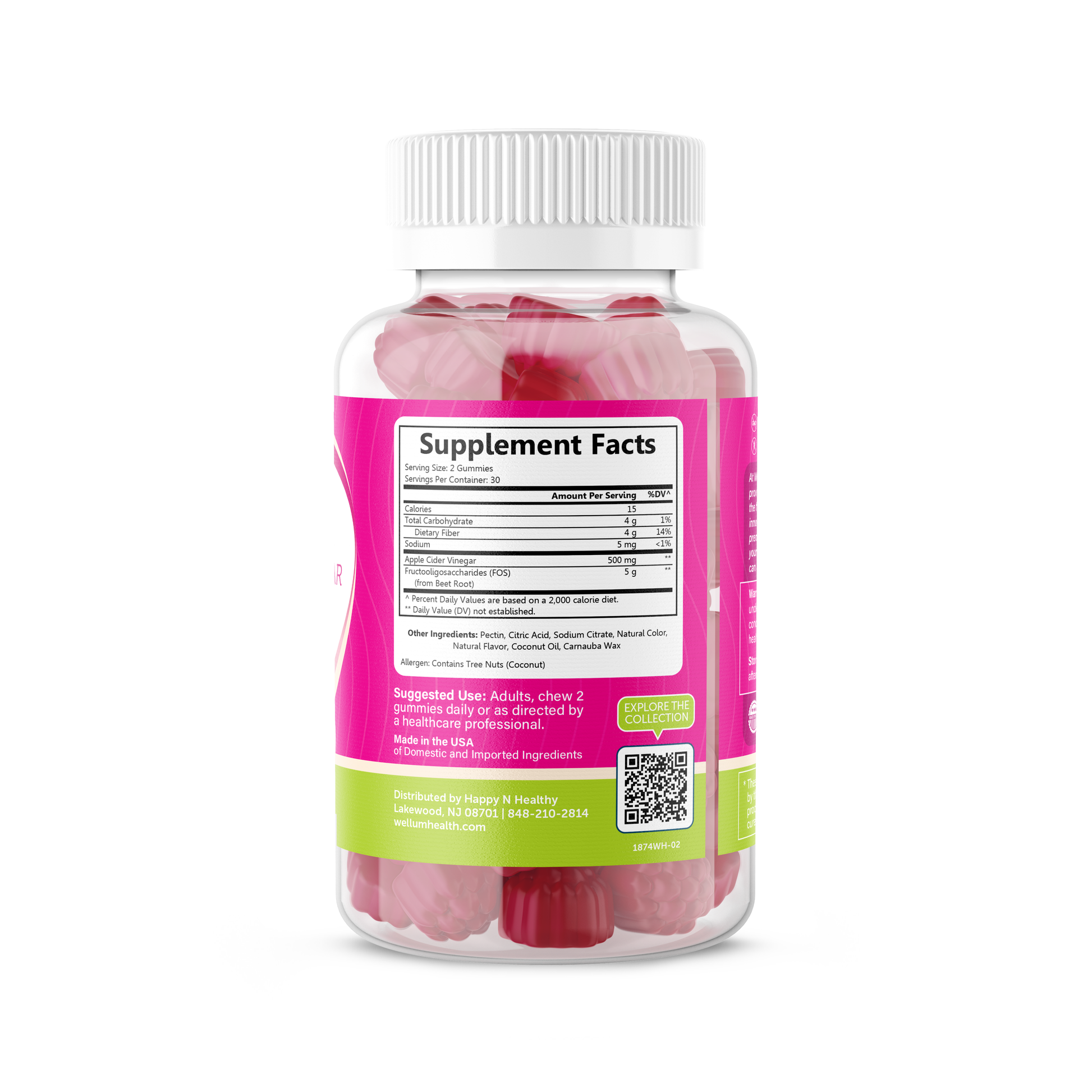 wholesome health apple cider vinegar supplement facts
