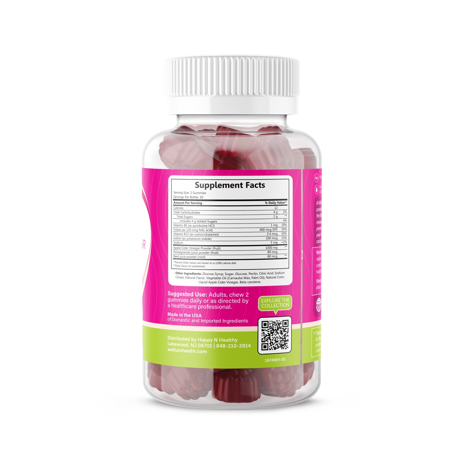 wholesome health apple cider vinegar supplement facts