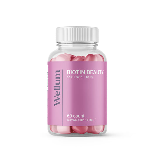 Wellum Biotin Beauty - Hair + Skin + Nails 60ct Gummies