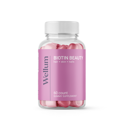 Wellum Biotin Beauty - Hair + Skin + Nails 60ct Gummies