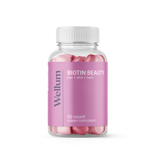 Wellum Biotin Beauty - Hair + Skin + Nails 60ct Gummies