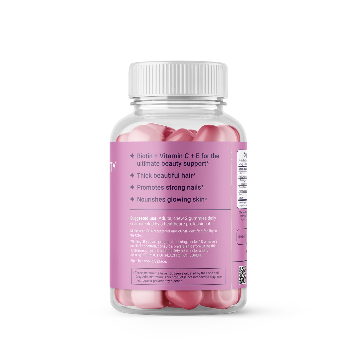 Wellum Biotin Beauty - Hair + Skin + Nails 60ct Gummies