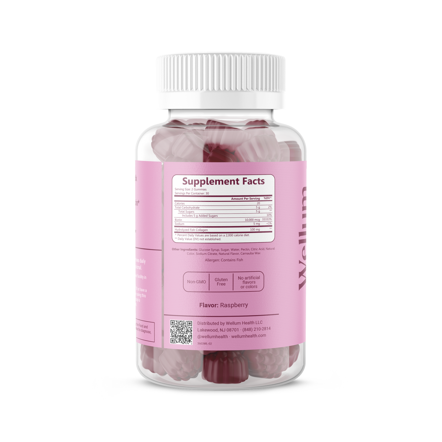 Wellum Glowing Beauty - Collagen + Biotin 60ct Gummies