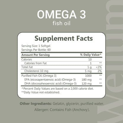 Wellum Omega 3 60ct Softgels