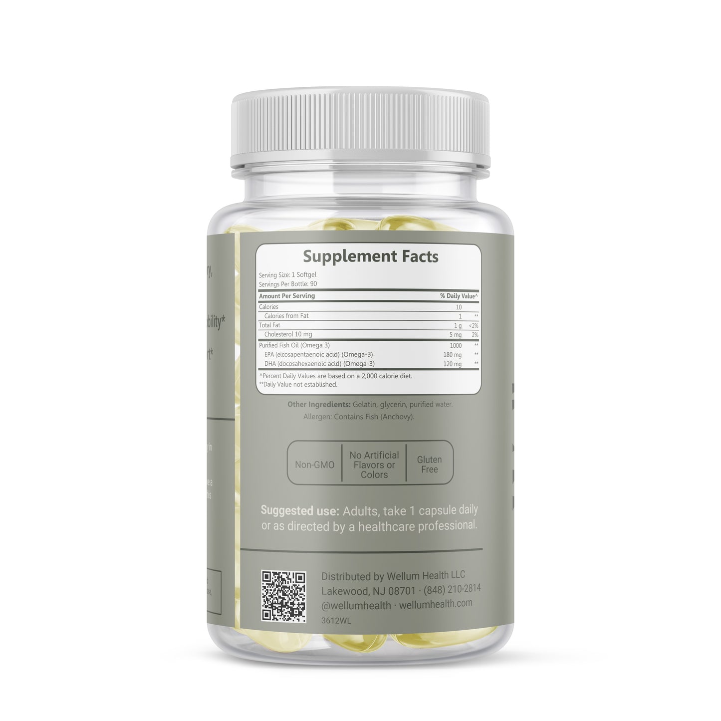 omega 3 fish oil bottle supplement facts