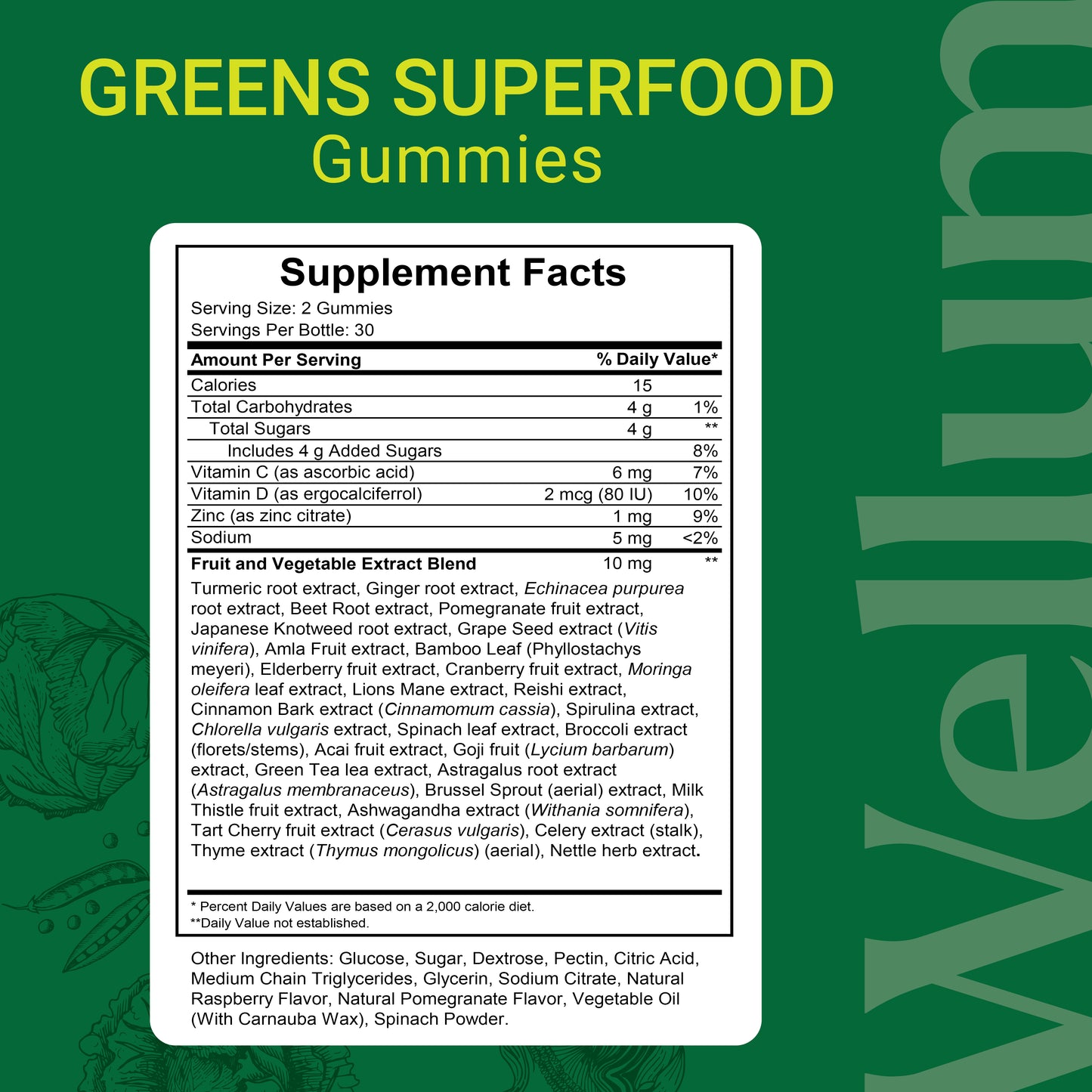 Greens Superfood Pouch 60ct Gummies