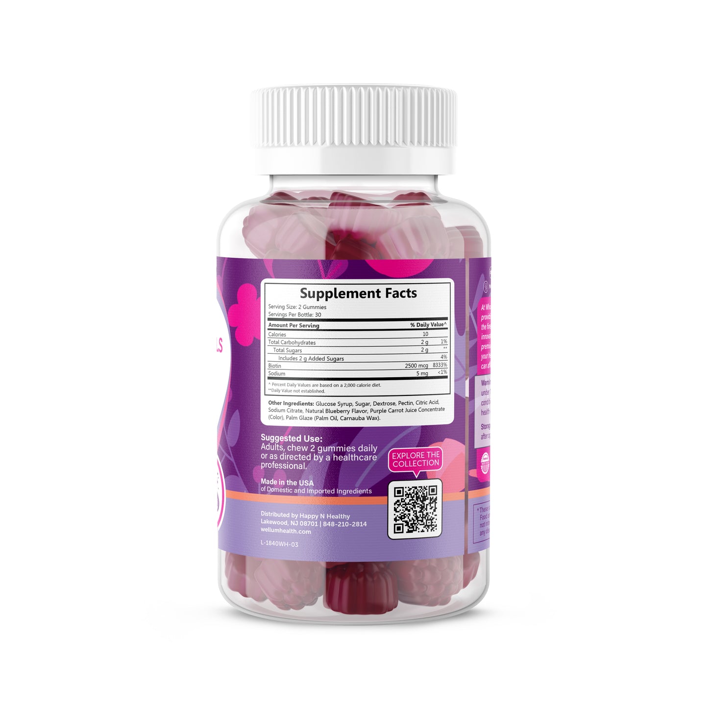 Hair, Skin, Nails Biotin 60ct Gummies