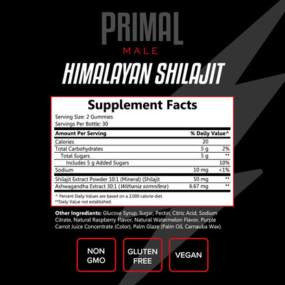 Primal Male - Himalayan Shilajit 60ct Gummies