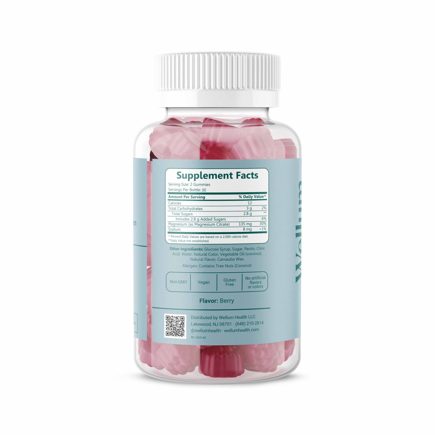 Wellum Magnesium Berry 60ct Gummies