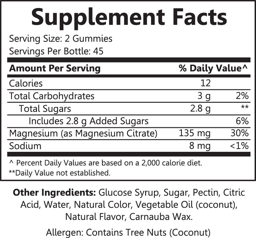 Magnesium 90ct Gummies