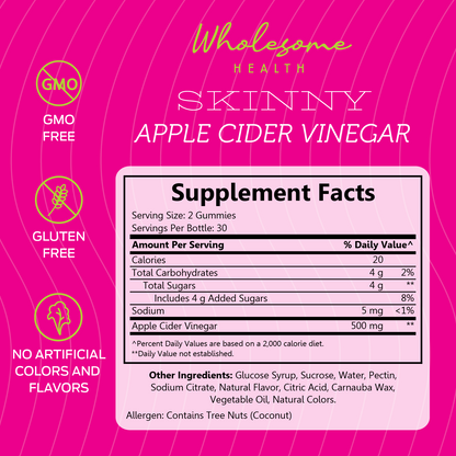 wholesome health skinny apple cider vinegar