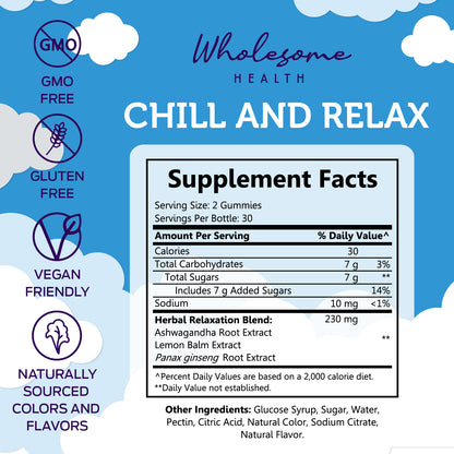 wholesome health chill and relax supplement facts