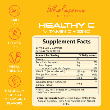 Healthy C - Vitamin C + Zinc 60ct Gummies