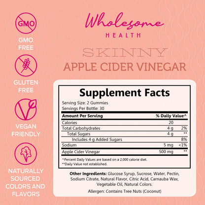 Skinny Apple Cider Vinegar 60ct Gummies
