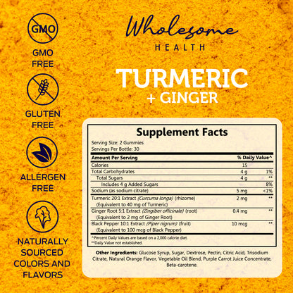 Turmeric + Ginger 60ct Gummies